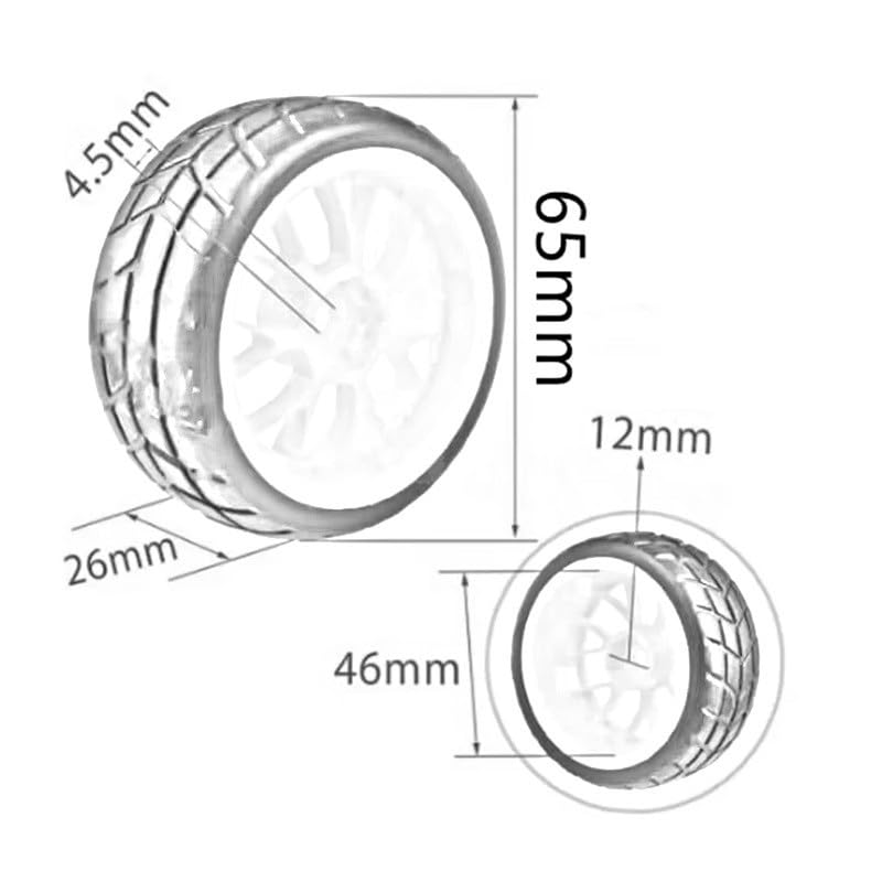 Drift Wheel Hub Tire for Redcat for HPI for Tamiya for Exceed for HSP 144001 1/10 RC Touring Car 65mm On Road Tires & Wheels Rims 12mm Hex Hub 4PCS