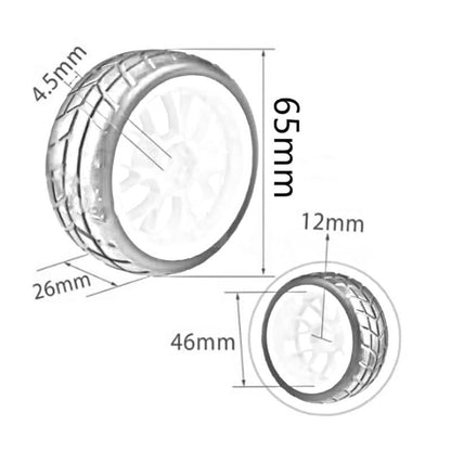 Drift Wheel Hub Tire for Redcat for HPI for Tamiya for Exceed for HSP 144001 1/10 RC Touring Car 65mm On Road Tires & Wheels Rims 12mm Hex Hub 4PCS