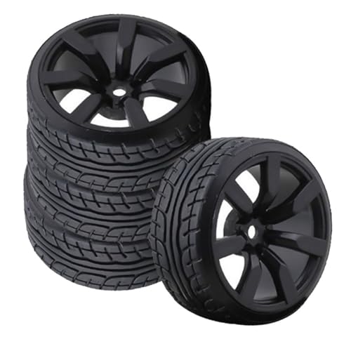 4PCS Drift Tire with 12MM Wheel Rim for Tamiya TT01 TT02 1/10 RC Racing Cars Upgrade Parts YUBJIANG US