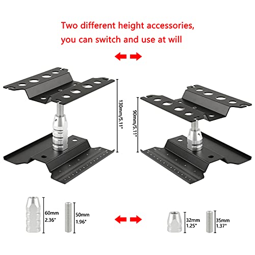 RC Car Work Stand Aluminum Alloy RC Repair Stand Tool Set for 1/8 1/10 1/12 1/16 1/18 Buggy Truck Crawler On Road Touring Drifting Cars, Black - color: Black