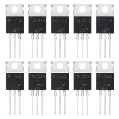 IRLZ44N IRLZ44 MOSFET Transistors 47A 55V IRLZ44NPBF Logic Level Mosfets 47 Amp 55 Volt TO-220 (Pack of 10Pcs) - style: IRLZ44N