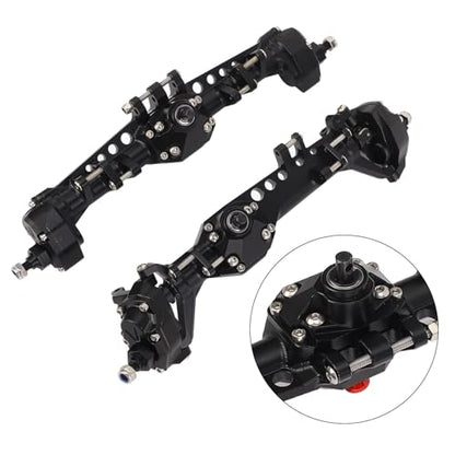 Front and Rear Portal Axle Complete Set, High Strength Aluminum Alloy Stainless Steel Metal Axle Assembly for 1/10 RC Crawler Car Enhanced Stability and Durability