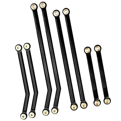 Hobbypark Aluminum High Clearance Links Set Upgrades for Axial SCX24 Gladiator AXI00005 Upgrades 1/24 RC Crawler Car (Black) - color: Black