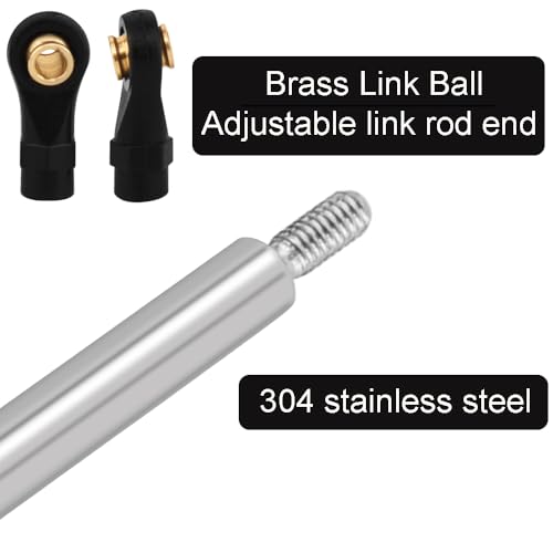 Stainless Steel Steering Links and High Clearance Body Chassis Link Set for Redcat Ascent-18 1/18 RC Crawler Metal Upgrade