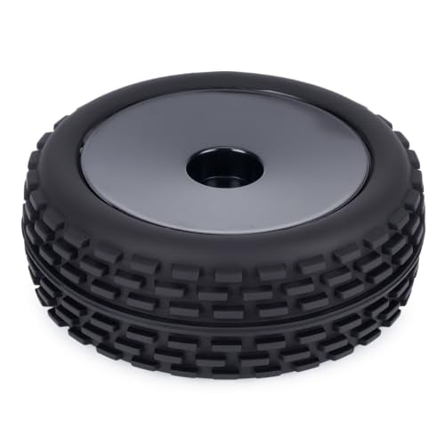 1/10 RC Buggy Tires and Wheels, Pre-Glued Off Road RC Tires Set, 12mm Hex Front & Rear RC Buggy Wheels for 1/10 Scale RC Car, 4PCS