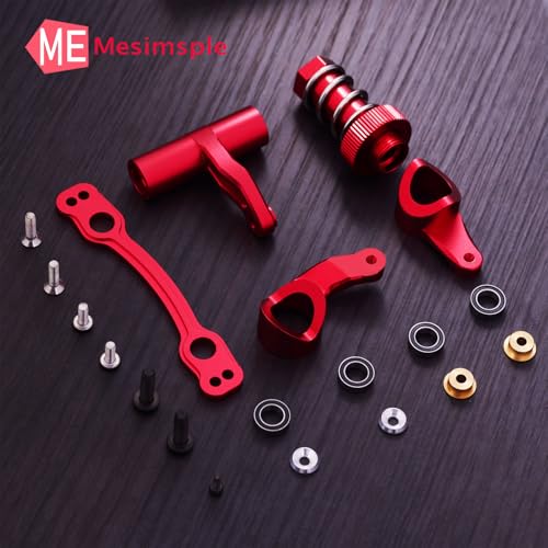 Steering Bellcrank & Body Clips Set for Arrma 1/7 Felony Infraction Limitless Mojave 6s Steering Bell Crank 1/8 Kraton Outcast Notorious Talion 6S Steering Servo Saver Upgrades Part Red - color: red