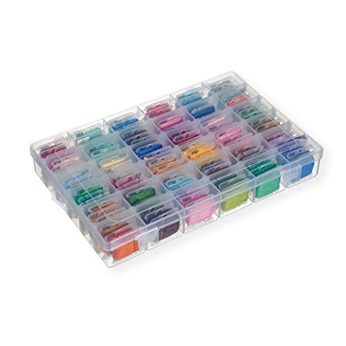 2 Pack 24 Grids Plastic Small Crafts Storage Boxes with Adjustable Dividers (10.5" × 6.7" x 1.57") - size: 24 Grid