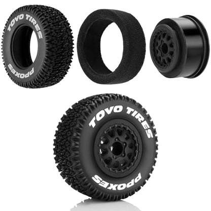 12mm Hex RC Wheel & Tires RC Truck Tire for 1/10 Slash 2WD/4ﾗ4 F-150 | Multi-Texture Design, Designed for almost all 1/10 scale RC trucks with 12mm hex