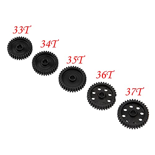 5Pack ShareGoo Steel 48P 3.175mm Pinion Gear Sets 33T 34T 35T 36T 37T fit 3.175mm (1/8-Inch) Shaft Compatible with Arrma HPI Kyosho Losi Axial Traxxas Tamiya Associated 1/10 RC Car Monster Truck Buggy