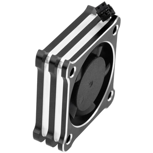 ShareGoo Alloy Brushless Motor ESC Cooling Fan Heatsink 28000RPM 5V-7.4V for Hbywing XeRun XD10 PRO ESC Series (Black)_ - color: Black
