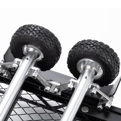 RC Trailer for Hauling Behind Car with Hook for 1/24 SCX24 FCX24 | Metal Flatbed Hitch Mount Trailer RC Crawler Car Heavy Duty Truck Trailer Upgrades