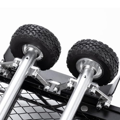 RC Trailer for Hauling Behind Car with Hook for 1/24 SCX24 FCX24 | Metal Flatbed Hitch Mount Trailer RC Crawler Car Heavy Duty Truck Trailer Upgrades