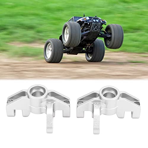 RC Steering Cup, 2pcs Aluminum Alloy Steering Cup Steering Knuckle Upgrade Accessories for LOSI Hammer Rey U4 Rock Racer 1/10 RC Car (Silver) - color: Silver