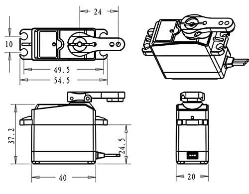 35KG Coreless Digital Motor Servo 7.4V High Speed High Torque Stainless Steel Gear Waterproof Standard Baja Servos 180 Degrees - size: 35KG-180°