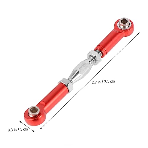 6pcs Adjustable Turnbuckle Rod Linkage Aluminum CNC Machined for Rc Car Easy to Install Scale for Upgrade - color: Red