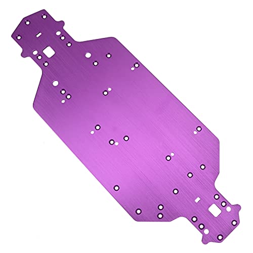 Aluminum Alloy Chassis Plate 03001 Upgrade Parts Compatible with Redcat Racing Lightning EP Drift Lightning STK HSP 94123 94103 1/10 RC Car (Purple) - color: Purple