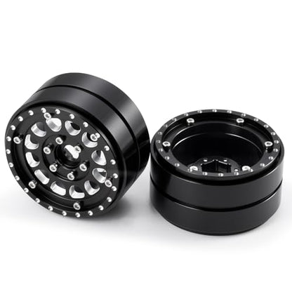 RCHUBAM 4PCS 1.9" Twin Beadlock Wheels for 1/10 Scale SCX10 TRX-4 TRX6 G63 | RC Dually wheels Tractor-Trailer Design,RC Upgrade Parts - style: 4PCS