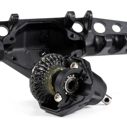 Aluminum CP43 Offset Portal Axles with BTA Servo Mount, Front Rear Black | With S2 Steel Shaft, 7.19:1 Gear Ratio, 195mm Pin to Pin Width, Fits 1/10 Comp Rigs H10 Capra SCX10 III - color: Black Set