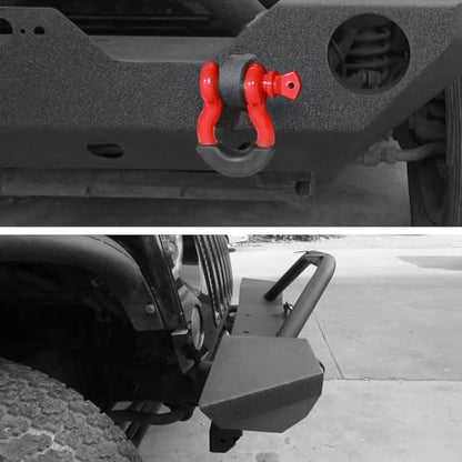 Front Bumper for 2007-2018 Jeep JK,Winch Mounting Plate and D-ring | Rock Crawler Off Road Bumper with Fog Light Hole for 2007-2018 Jeep Wrangler JK - size: 2007-2018 JK Front Bumper