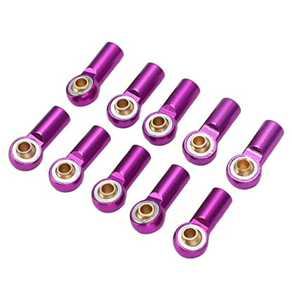 10pcs RC Metal Ball Ends, Aluminium Alloy Ball Ends M3 Link Rod End Joint, AXIAL SCX10 1/10 RC Car Upgrade Parts () - color: Purple