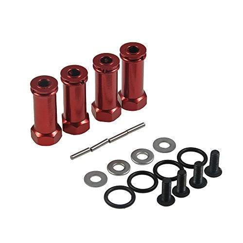 4Pcs/Set Aluminum 12mm Wheel Hex Hub Adapters 25mm/30mm Extension Hex Drive Adapter Combiner Compatible with 1/10 RC Crawler Axial SCX10 Wraith Upgrades (Red - 30mm Offset Extension) - color: Red - 30mm Offset Extension