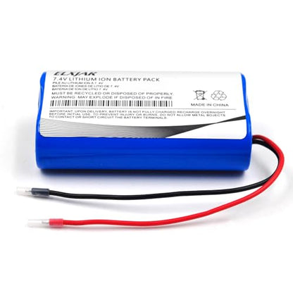 (2-Pack) 7.4V 2200mAh Rechargeable Battery Module with Bare Leads | Two-cell battery module with PCB protection for compatible LED lights, RC models and DIY electronics requiring bare leads.