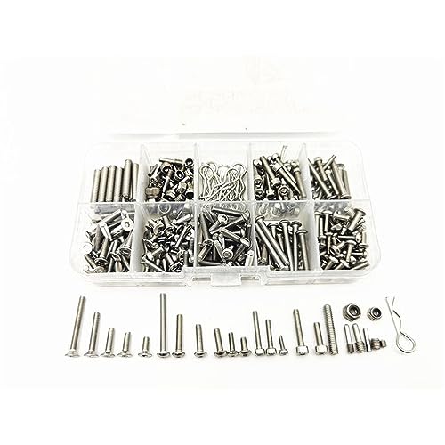 Stainless Steel Screws Nut Bolt Set RC Repair Box Tool Kit RC Parts for Axial SCX10 II 90046 90047 RC Crawler Car