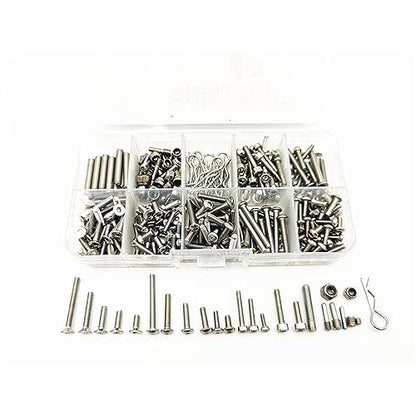 Stainless Steel Screws Nut Bolt Set RC Repair Box Tool Kit RC Parts for Axial SCX10 II 90046 90047 RC Crawler Car