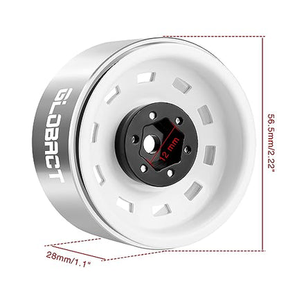 GLOBACT 1.9 Beadlock Wheel for 1/10 TRX4 TRX6 SCX10 I II III Pro Redcat, W | 1/10 RC Wheel Hub, 1/10 RC Crawler Car Upgrade Accessories - color: White