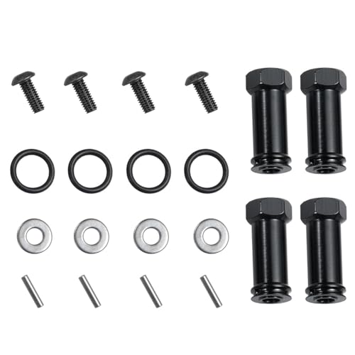 4Pcs/Set Aluminum 12mm Wheel Hex Hub Adapters 25mm/30mm Extension Hex Drive Adapter Combiner Compatible with 1/10 RC Crawler Axial SCX10 Wraith Upgrades (Black - 30mm Offset Extension) - color: Black - 30mm Offset Extension