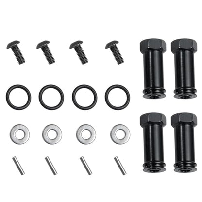 4Pcs/Set Aluminum 12mm Wheel Hex Hub Adapters 25mm/30mm Extension Hex Drive Adapter Combiner Compatible with 1/10 RC Crawler Axial SCX10 Wraith Upgrades (Black - 30mm Offset Extension) - color: Black - 30mm Offset Extension