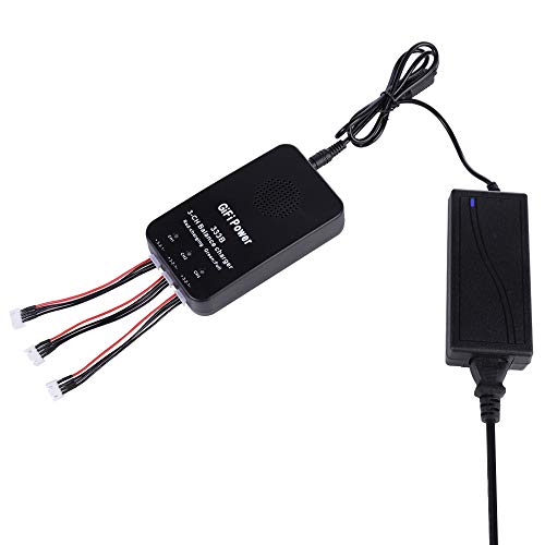 3-in-1 Battery Charger - 3S Lithium Battery Smart Balance Parallel Charging Hub, 12.6V/6A Battery Adapter for Yuneec Q500, Q500+, 4K RC Quadcopter Power Supply Adapter