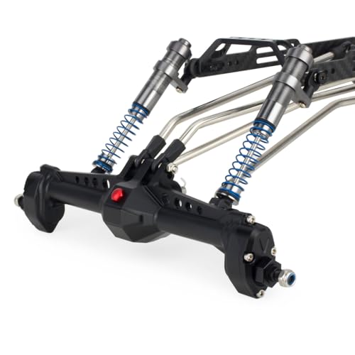 High Clearance LCG Chassis Kit for Performance 1/10 RC Crawler Cheater Rigs Carbon Fiber Chassis Rails Gearbox & Adjustable Shock Absorbers DIY Builds Upgardes Parts