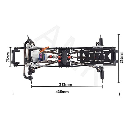 Chassis Frame Set Wheelbase 313mm with 2 Speed Transmission Reversed Front Axle for 1/10 RC Crawler Axial SCX10 II 90046 EX86100