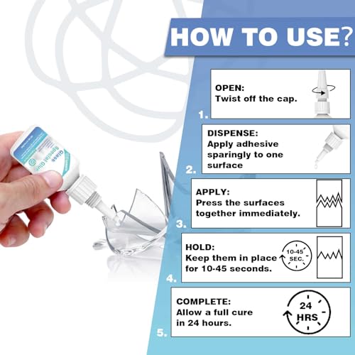 20g Glass Glue, Instant Strong Glue for Acrylic, Other Materials | Acrylic Super Glue for Bonding Glass| Clear Adhesive Glue Repair for Craft, Jewelry, Rhinestone, Crystal, Mirror, Glasses - size: 20g Glass Glue