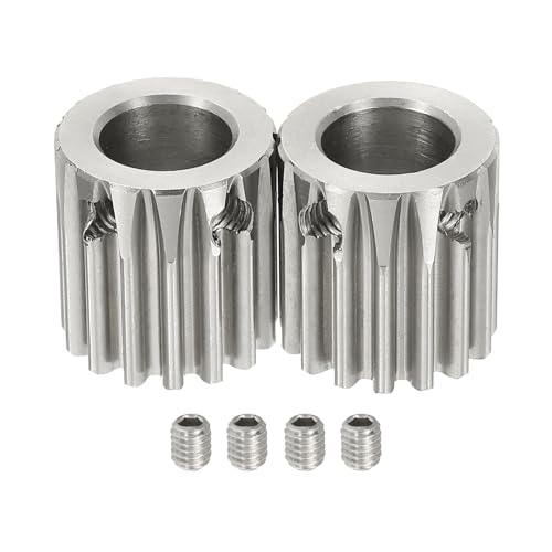 uxcell 2Pcs 1 Mod 15T Spur Gear 10mm Bore, 304 Stainless Steel Pinion Gear, 20°Pressure Angle, for Spur Rack and RC Model Car or Motor DIY - size: 1 Mod 15T, 10mm