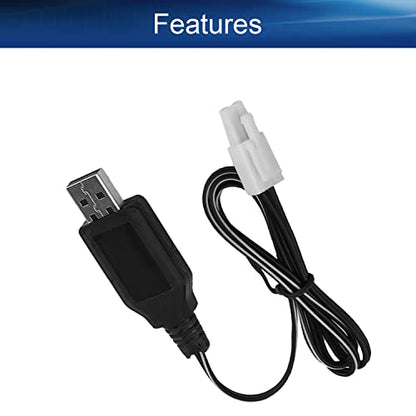Heyiarbeit EL-2P Reverse USB Charging Cable for RC Car 4.8 V 250mA Ni-MH Ni-CD Battery 2pcs - size: EL-2P 2Pcs