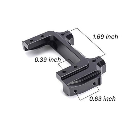 Metal Front Bumper Mount Servo Bracket for 1/10 Axial SCX10 II AX90046 RC Crawler Car Upgrade Parts (Black) - color: Black