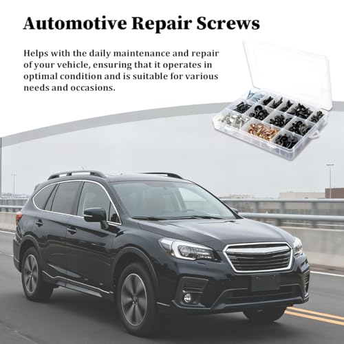 160 Pack Metal 14-Size Phillips Round-Head Self-Tapping Screw Kit | body bumper and hood applications, vehicle retainer mounting, fits SUVs RVs and cars, automotive fastening hardware