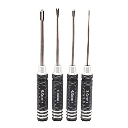 Drone Tool kit - 4Pcs Phillips Screwdriver Steel Tool Set 3.0/4.0/5.0/6.0mm Mini Hand Tools for RC Model Helicopter Boat Cars