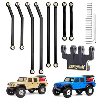 Hobbypark Aluminum High Clearance Links Set & Brass Link Mounts for Axial SCX24 Gladiator 1/24 Crawler Car Upgrade Parts