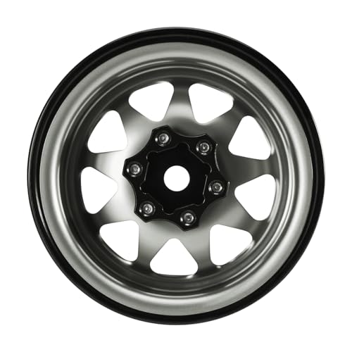 INJORA -4.05mm Offset Steel 1.3" Wheels for 1/24 1/18 RC (Gunmetal Grey) - color: Gunmetal Grey