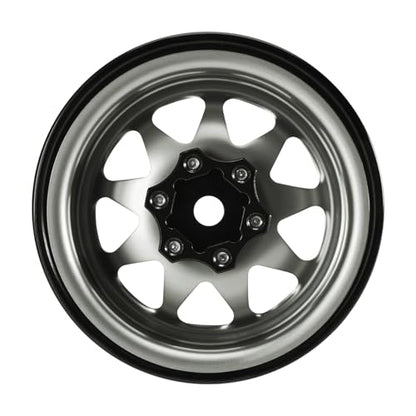 INJORA -4.05mm Offset Steel 1.3" Wheels for 1/24 1/18 RC (Gunmetal Grey) - color: Gunmetal Grey