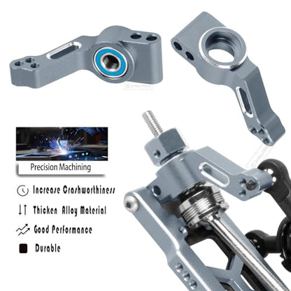 RC Upgrades Part for 1/10 Slash 2WD,Slash 2WD VXL,Alloy Aluminum Front Rear Suspension Arms,Front Steering Block,Rear Stub Axle Carriers,Left Right Caster Blocks,Titanium - size: Titanium(caster block set&arms)