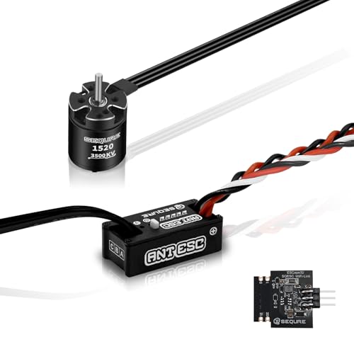 SEQURE ANT ESC 1520 3500KV Brushless Combo for 1/24, 1/18, 1/16 Crawlers | Waterproof ESC, 50A, 6V 3A BEC, Dshot/PWM, Outrunner Motor, 2-3S Lipo, 2.0mm shaft, M2 9/10/12.5mm