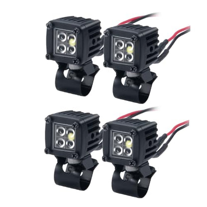 4PCS RC Spot Beam Square LED Cubes Offroad Driving Lights RC Light Bar LED Housing Lens Spotlight Compatible with 1/10 RC Car TRX4 TRX6 Axial SCX10 90046 RR10 D90 (D-4 Holes) - color: D-4 Holes
