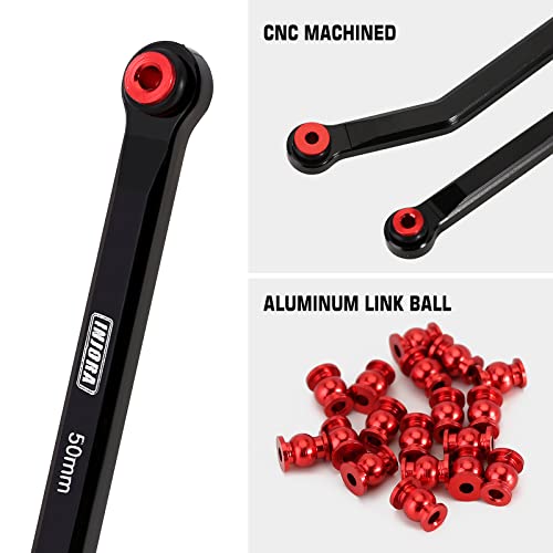 INJORA Aluminum 4 Link Set for SCX24 C10 JLU Bronco Base Camp 4Runner, BK - color: Black