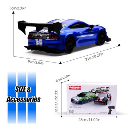 1:24 Scale RC Drift Car,4WD 2.4GHz High Speed Racing Hobby Sport Toy Car Vehicle with LED Lights,Racing and Drift Wheels for Adult Boys Girls Kids Gift (8602-Blue) - color: 8602-blue