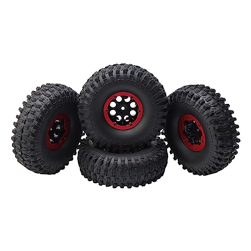 RC Tires 4PCS 1.9 Inch Tires and Beadlock Wheels Set OD 120mm Tyre for 1/10 RC Rock Crawler Monster Truck