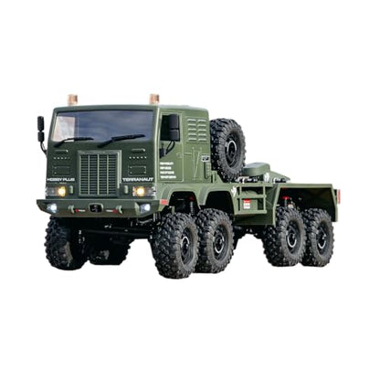 HOBBYPLUS Helidirect 1/18 RC Crawler CR18P Terranaut 8x8 RC Truck Remote Control Car w Full-Lock 8WD RTR Active All-Wheel Steering, 2-Speed Transmission, Recovery Winch, LED Lights (Green) - color: Green (8x8)